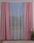Verdunkelungsvorhang mit Raffband in Rosa