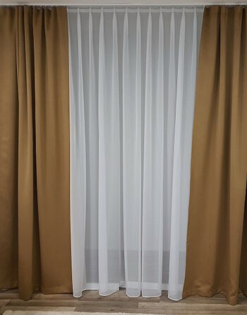 Verdunkelungsvorhang mit Raffband Braun