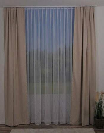 Verdunkelungsvorhang mit Raffband in Creme/Beige
