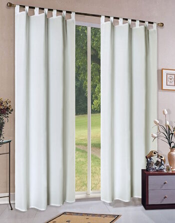 Vorhang blickdicht Schlaufenschal aus Microsatin in Creme
