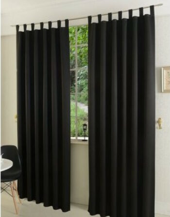 Verdunkelungsvorhang mit Schlaufen in Schwarz